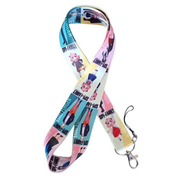 Japan Anime Spy X Family Neck Lanyard & Clip Multicolor Fabric One Size Unisex - Picture 4 of 6